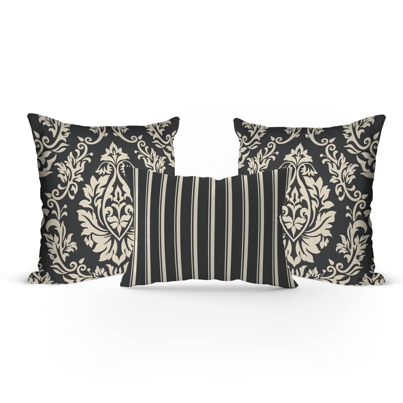 Velvet Grey Sophia Set Cushion Cover in Blue & Off-White, a chic decorative pillow with a sophisticated pattern, 40x40 cm, blending plush velvet with a modern and elegant color palette