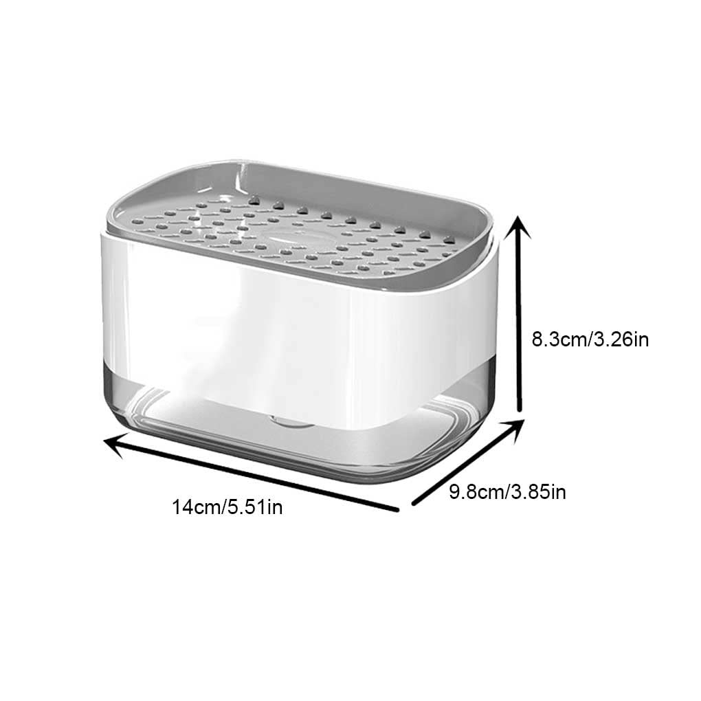 Soap Pump Dispenser and Sponge Holder, 350ml Dish Soap Dispenser for Kitchen