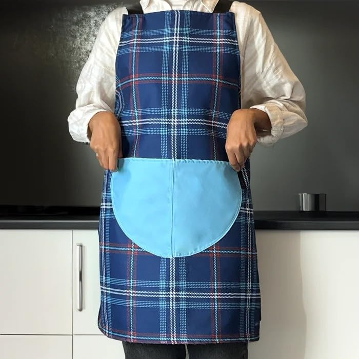 Apron, Cross-Back Design, Soft Cotton-Like Fabric, One Size, Lightweight Breathable Unisex with Front Pocket, for Cooking, and Daily Use