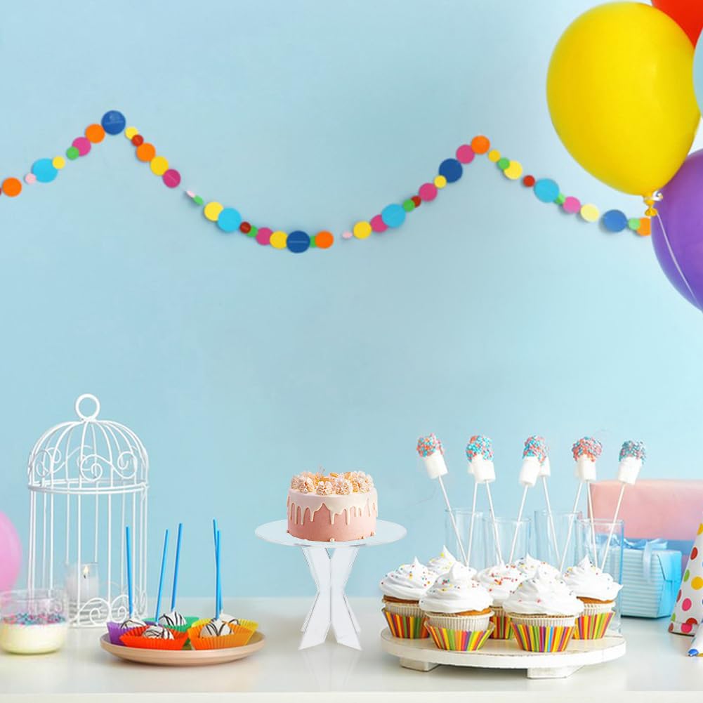 Acrylic Cake Display Stand Set, Clear Round Food Riser, 20cm x 8cm Cupcake Holder for Dessert Table, Transparent Pastry Stand for Parties Wedding Buffet Candy Display