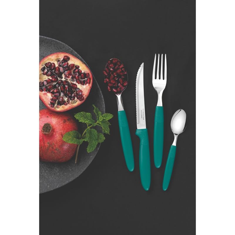 Ipanema Flatware Set, Stainless Steel Blades, Polypropylene Handles, 24-Piece Cutlery for Dining and Everyday Use, Durable and Dishwasher Safe