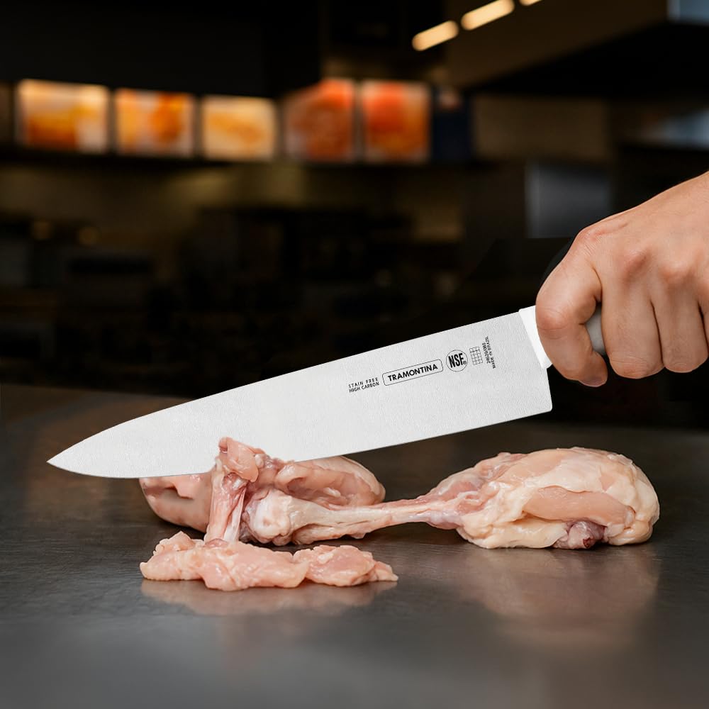 Professional Meat Knife – Stainless Steel Blade, Polypropylene Handle with Antimicrobial Protection, Comfort Grip, Dishwasher Safe