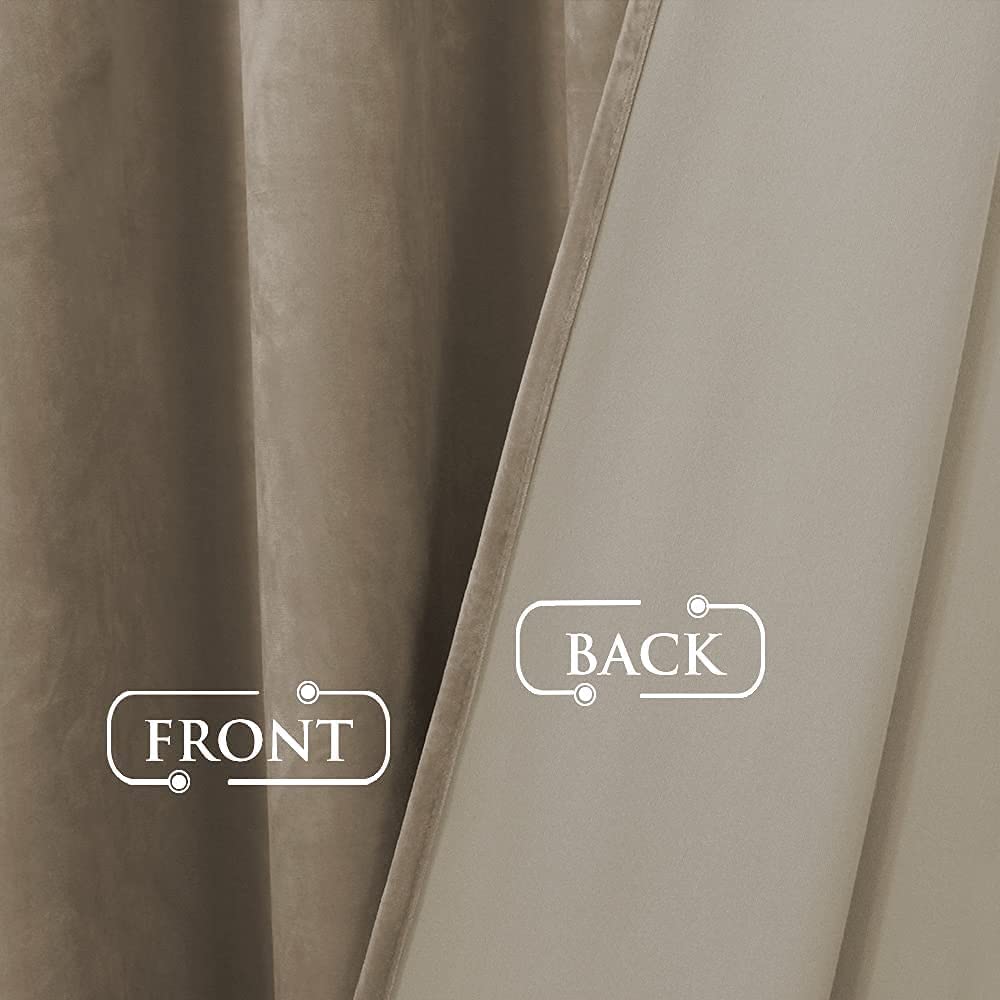 Elegant Velvet Curtains - Thermal Insulated Curtains for Living Room,steel Grommets - Light Blocking Shades - 2 panels