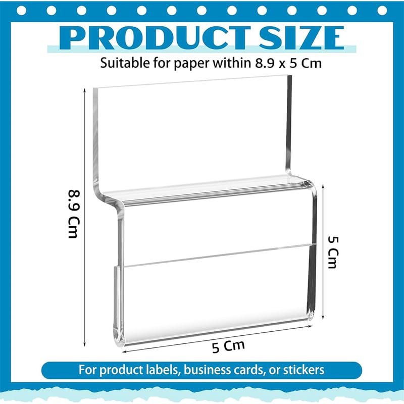 Clear Acrylic Slatwall Sign Holder 35x2 Inch 12 Pack, Horizontal Product Label and Business Card Display, Professional Price Tag Holder for Retail, Office, and Reception Areas