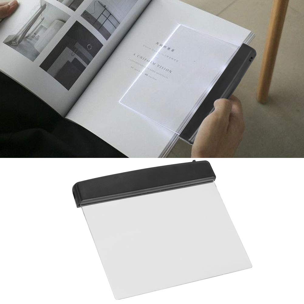 WESE Flat Reading Light, LED Flat Plate Book Light Reading Night Light, Portable Optical Angle Design LED Lamp, for Home Bedroom