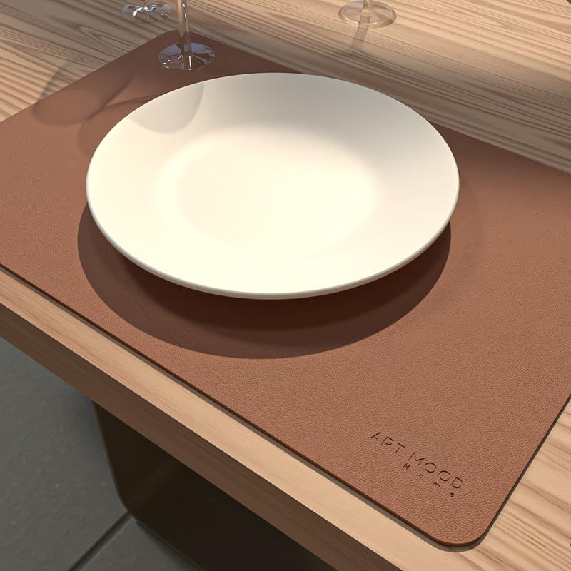 Leather Placemats -Durable Placemats for Dinner Plates and Dining Tables