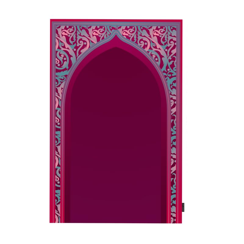 Waterproof Prayer Mat in Fuchsia and Turquoise, 68x117 cm, a durable and easy-to-clean rug perfect for both indoor and outdoor use, providing a comfortable and reliable prayer surface