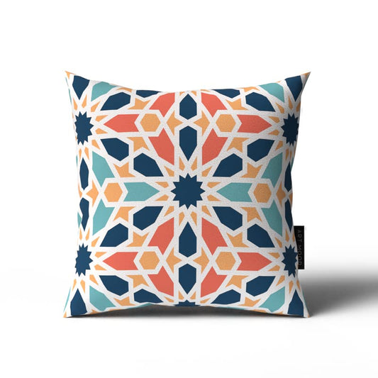 Islamic Unique Arabesque Cushion Cover, a multicolor decorative throw pillow with an intricate, traditional pattern, 40x40 cm, adds timeless elegance and cultural beauty to your home