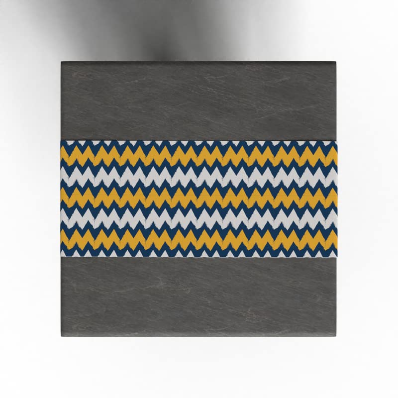 June Zigzag Velvet Table Runner, a Plush Multicolor 35x140 cm Decorative Centerpiece with a Chic and Lively Chevron Design, combines a Classic Pattern with a Luxurious Feel