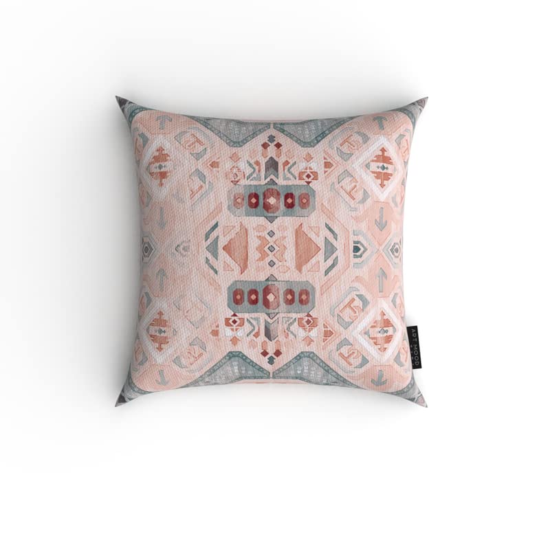 Bohos 5 Velvet Cushion Cover, a plush multicolor decorative pillow with an intricate bohemian design, 40x40 cm, adds a luxurious feel and a touch of artistic, eclectic style to your sofa