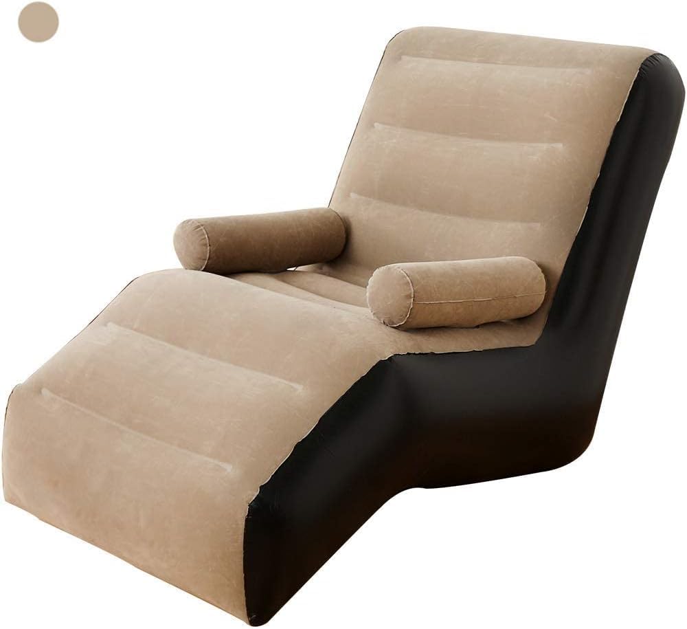 كرسي استرخاء فاخر قابل للنفخ - تصميم مريح على شكل حرف S - أريكة سرير محمولة ومريحة للشرفة وغرفة النوم وغرفة المعيشة والتخييم والاسترخاء في الهواء الطلق