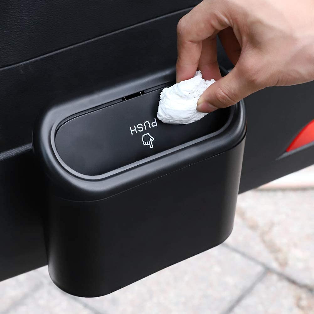 Car Trash Can with Lid,ShowTop Mini Vehicle Trash Bin Car Dustbin Garbage Organizer Storage 2 Packs,Automotive Garbage Can Bin Trash Container for Cars,Home,Office