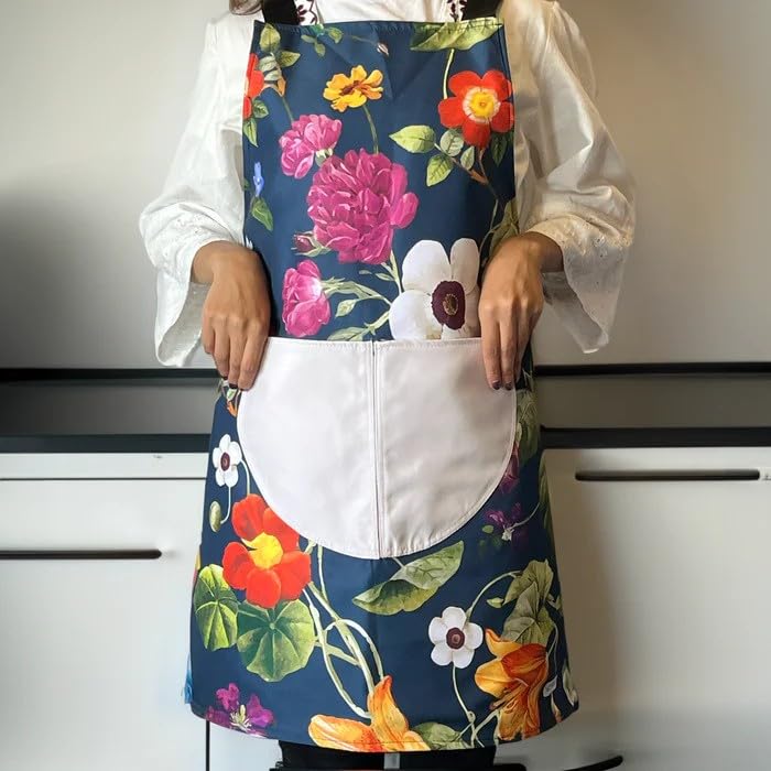 Apron, Cross-Back Design, Soft Cotton-Like Fabric, One Size, Lightweight Breathable Unisex with Front Pocket, for Cooking, and Daily Use