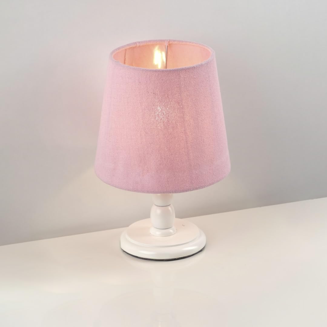 Nagafa Shop TB39-P Flama Modern Table Lamp, White/Pink