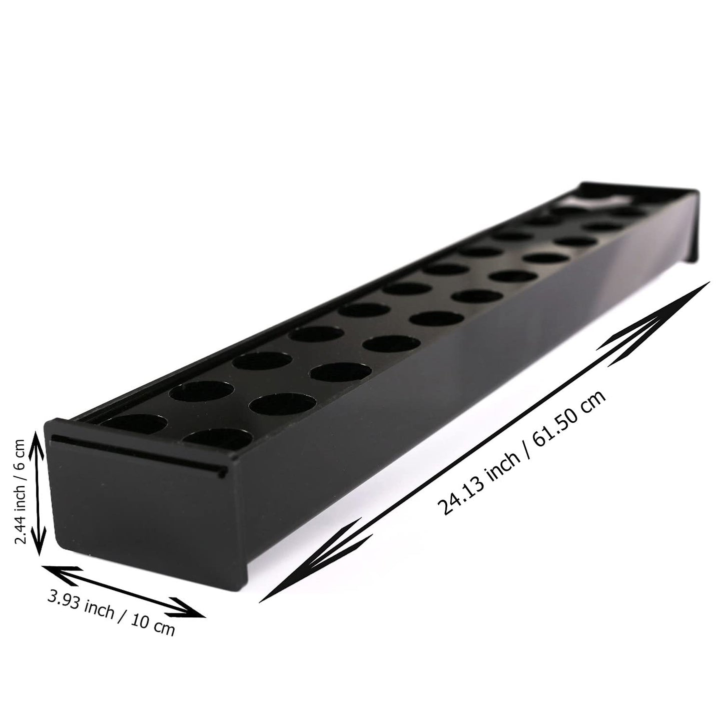 Rectangular Floral Centerpiece, 60 cm Black Acrylic Low-Laying Vase with LED Base for Dining Table, Modern Flower Arrangement for Home Decor or Weddings, Unique Design - Black