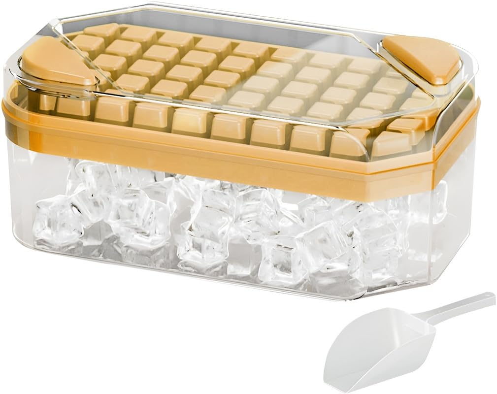 50 Cubes Large Ice Cube Tray with Shovel, Household Food-Grade Ice Press Tray, Ice Storage Box, Quick Release Ice Cube Maker for Refrigerator