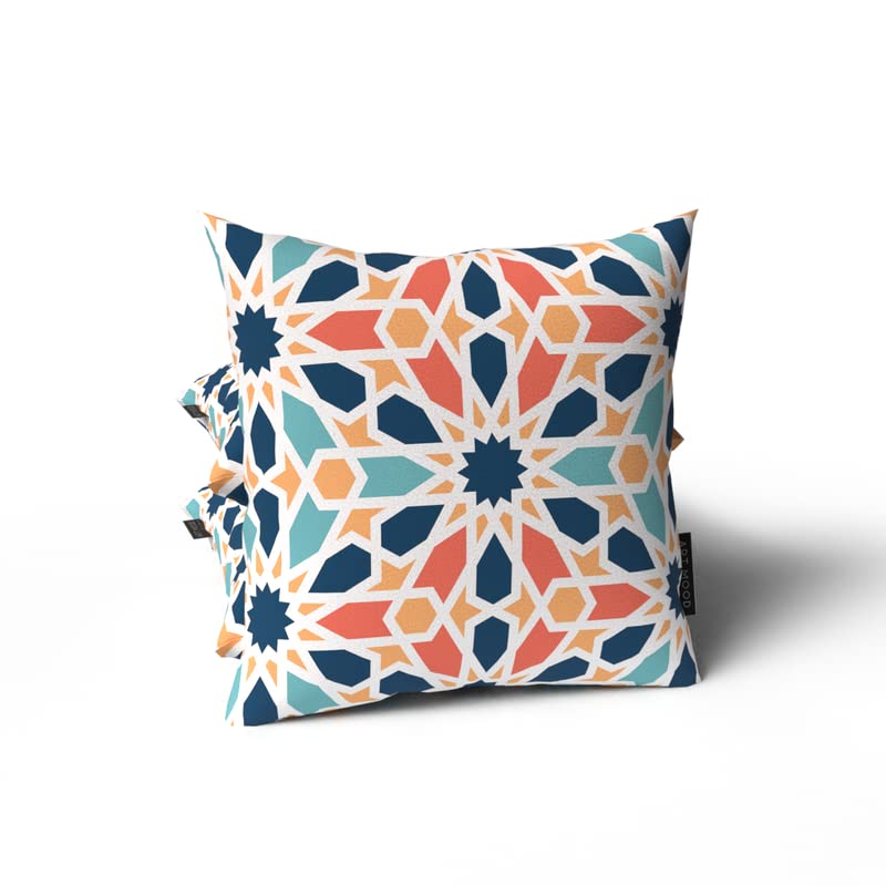 Islamic Unique Arabesque Cushion Cover, a multicolor decorative throw pillow with an intricate, traditional pattern, 40x40 cm, adds timeless elegance and cultural beauty to your home
