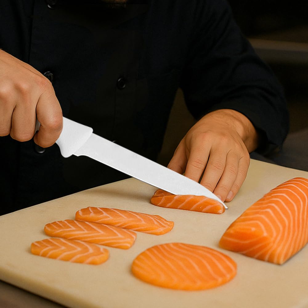 Premium Knife Set, 3-Piece with White Handles – High-Quality Stainless Steel Blades for Precision Cutting, Perfect for Everyday Kitchen Use - Designed for High Performance and Dur