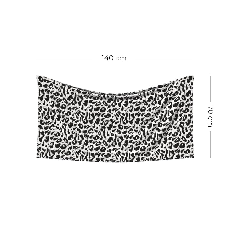 Wild Beach Towel, a Soft and Absorbent Towel for Adults and Kids, 70x140 cm, Black & White, a Quick-Drying and Sand-Resistant Towel for the Beach, Pool, Travel, or Yoga