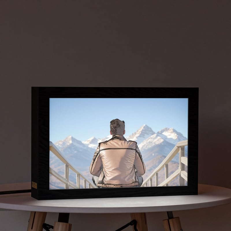 Natrual Wood 2 In 1 Photo Lighting Frame