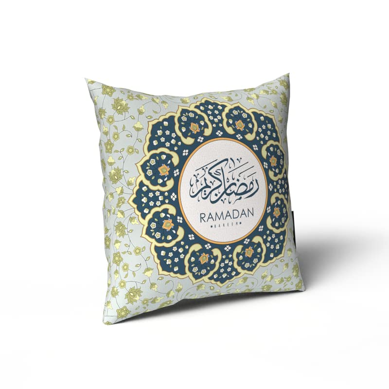 Islamic Unique Rak Throw Pillow Cover, a culturally rich cushion case with an intricate multi-color design, 40x40 cm, perfect for enhancing your sofa with a touch of traditional artistry