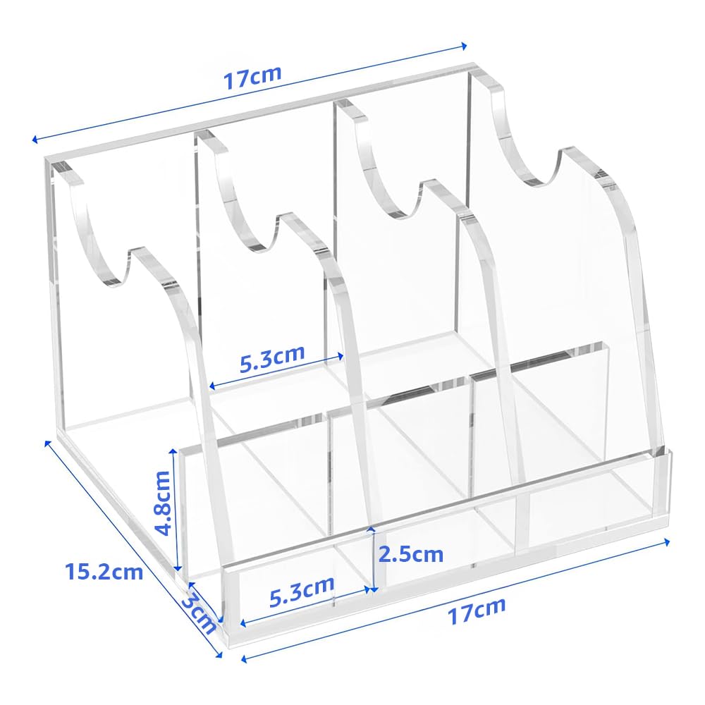 Acrylic Belt Organizer, Clear Belt Storage Holder with 3 Compartments and Display Stand, Perfect for Closet, Drawer and Dresser Organization, Elegant Storage Solution for Belts, Clear