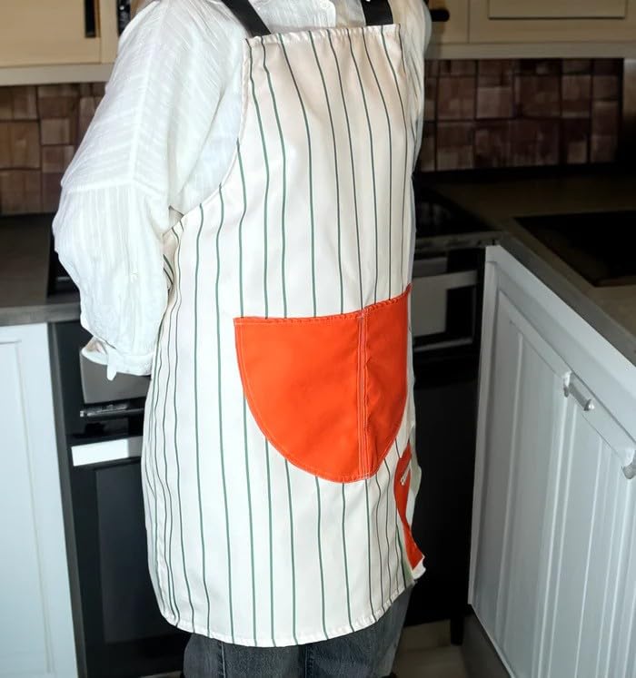 Apron, Cross-Back Design, Soft Cotton-Like Fabric, One Size, Lightweight Breathable Unisex with Front Pocket, for Cooking, and Daily Use