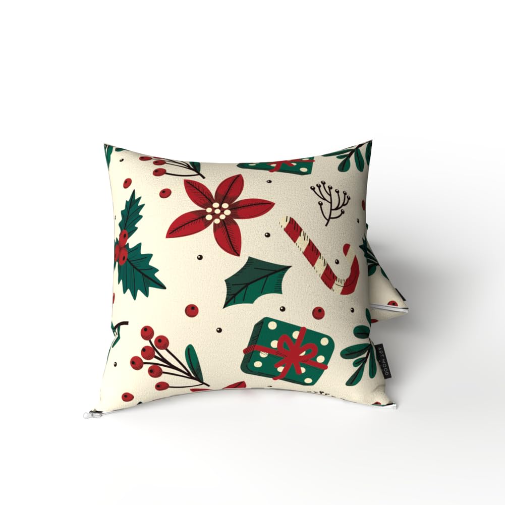 Christmas Cushion 40x40 CM, Washable Soft Holiday Pillow for Sofa, Bedroom, Living Room, or Office, Festive Decorative Accent