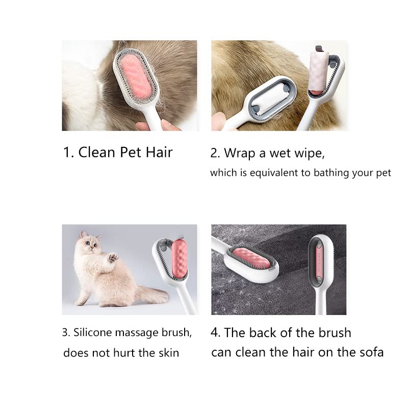 3-in-1 Pet Grooming Tool – Hair Removal, Massage Comb, Lint Remover for Cats & Dogs – Grooming Brush, Clothes Fuzz Shaver, Travel-Friendly Pet Hair Cleaner – Ideal for Home & Travel