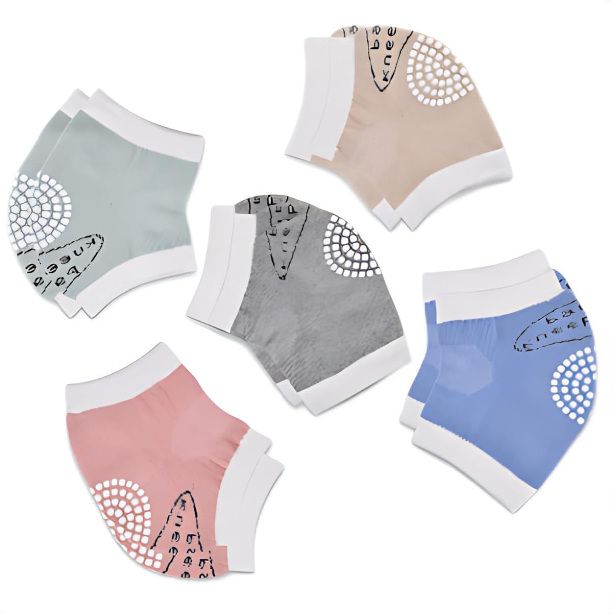 Cuayaes Baby Crawling Anti-Slip Knee Pads, Protect Infants and Toddlers Knees, Elbows and Legs, 5 Pairs Unisex Baby Toddlers Kneepads Leg Warmer