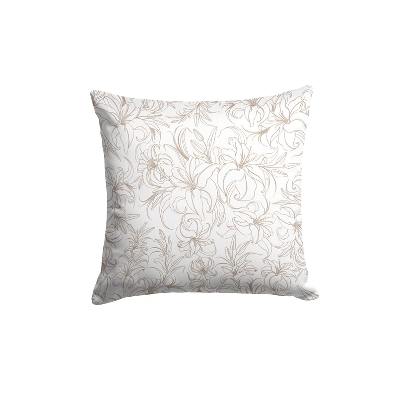 Velvet Jia Cushion Cover in Beige & White, 40x40 cm, a plush decorative pillow with a refined and tranquil pattern, offering a soft, luxurious accent for a calm and chic living space