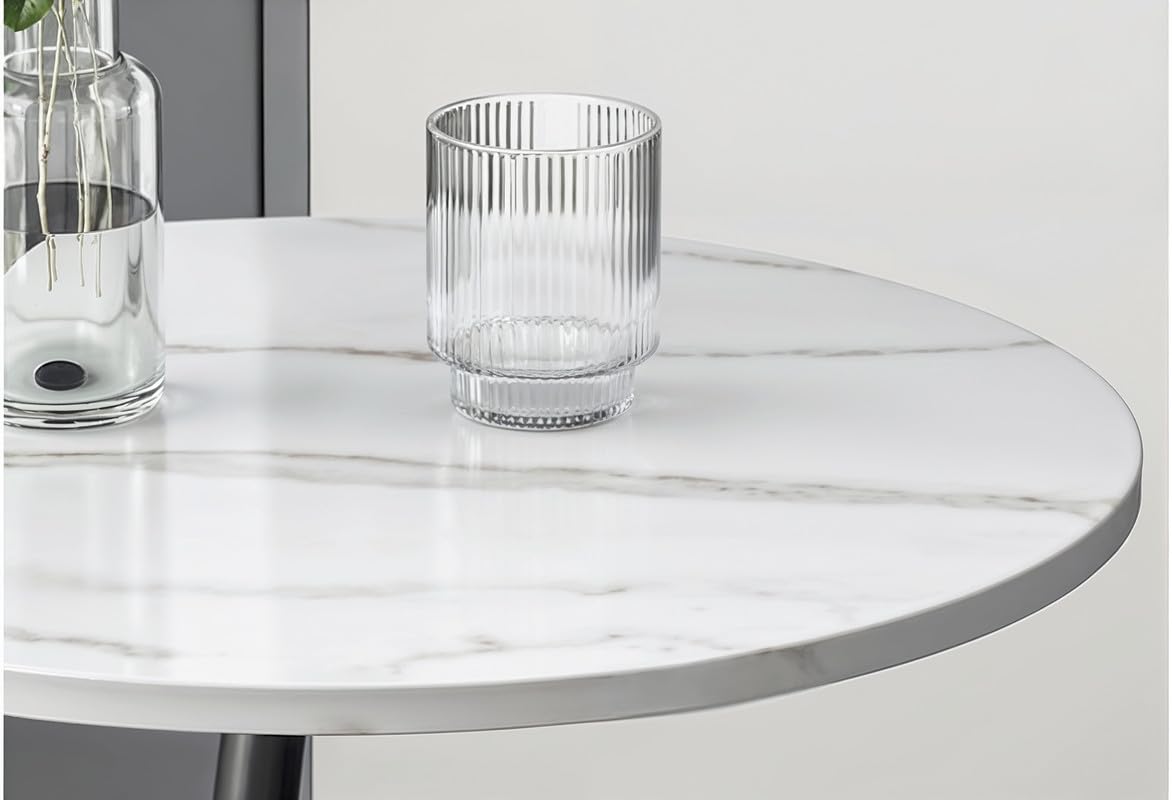 Side Table, Slate Round Small Coffee Table, Living Room Sofa, Small Title, Outdoor Snack Table 40D x 50W CM