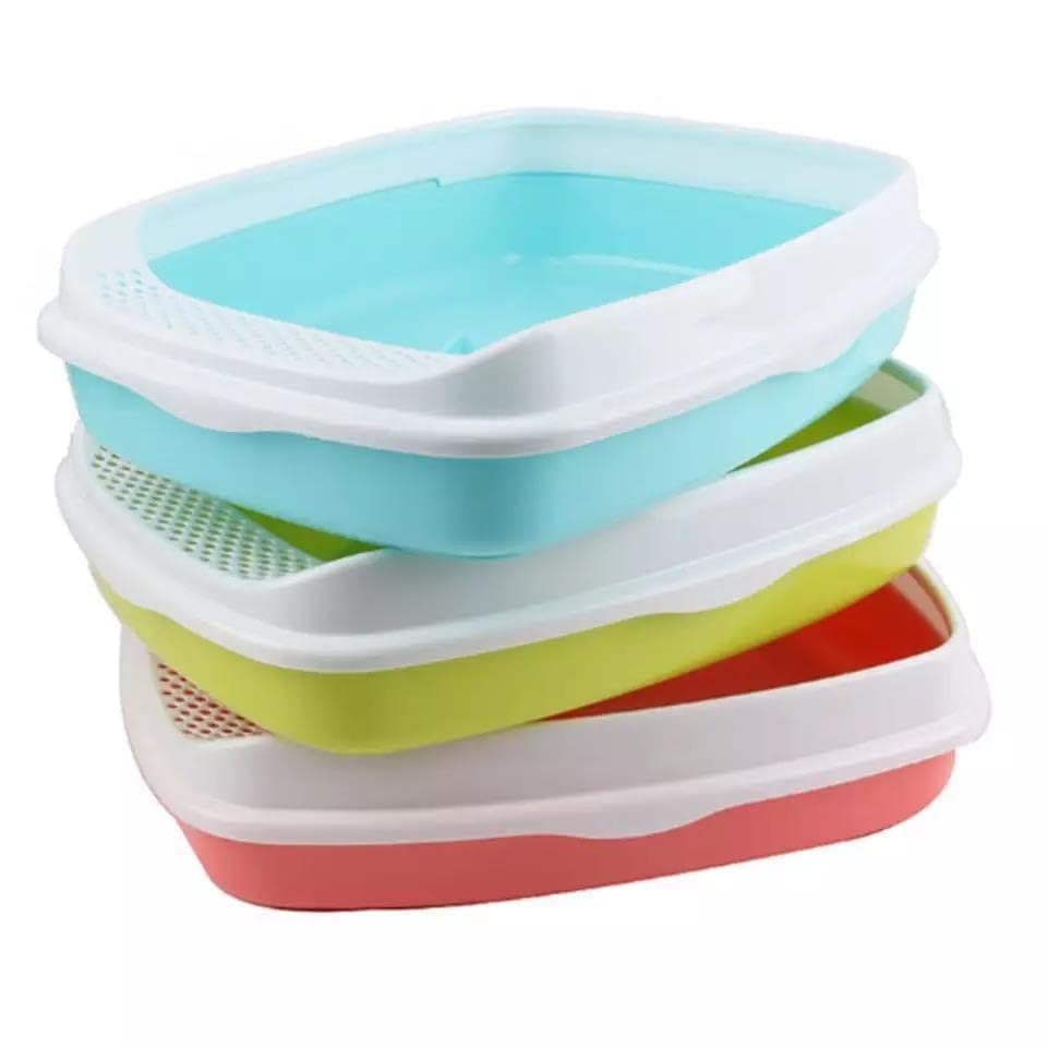 Cat Sand Basin for Cats and Dogs, Multi-Colour, Removable Sides, Easy Cleaning, 18 x 14 Inches for Indoor and Outdoor Use