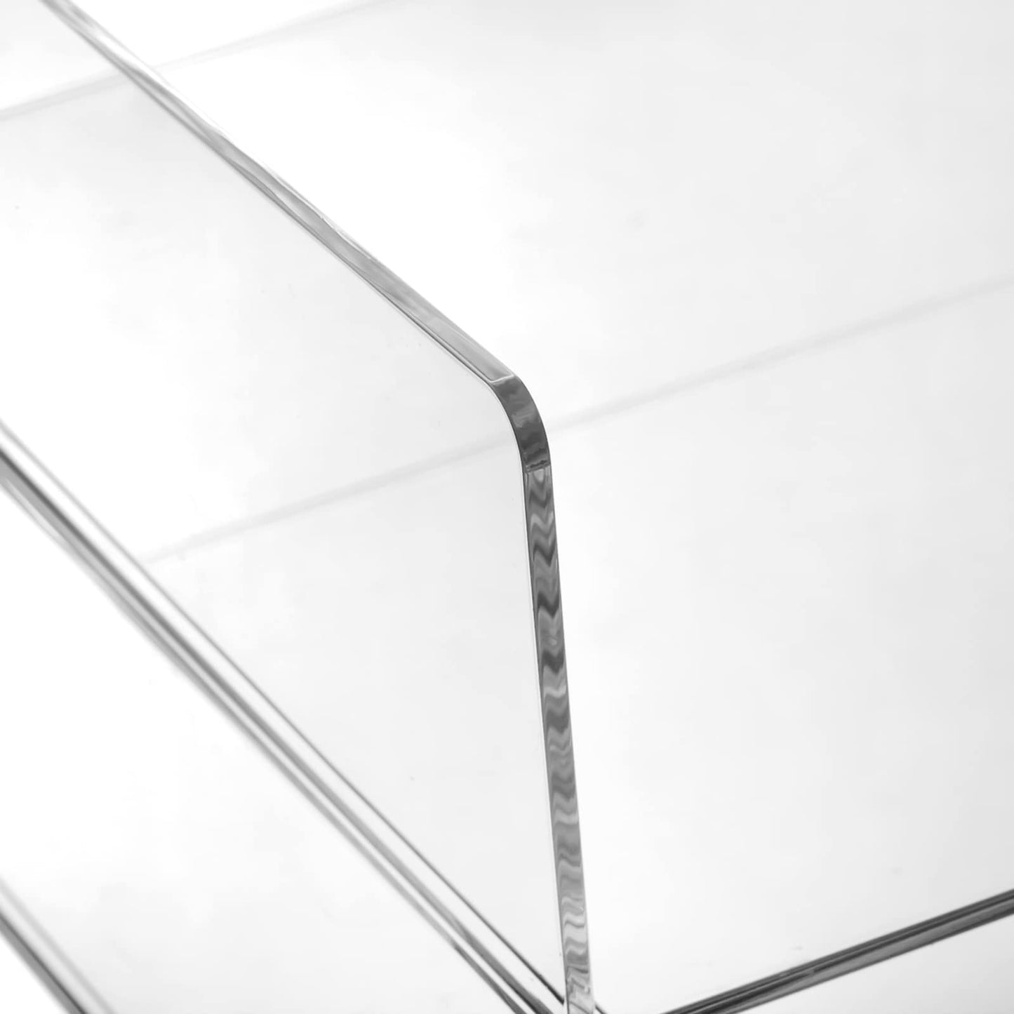 Set of 2 Stackable Acrylic File and Letter Trays, 2-Tier Clear Desktop File Organizer and Paper Holder for Documents, Books, and Magazines, Modern Office and School Supply Solution