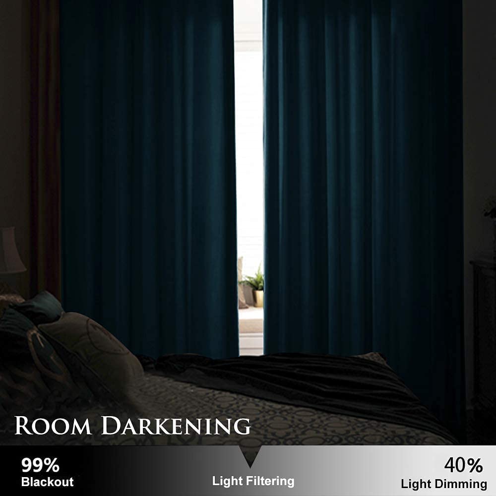 Elegant Velvet Curtains - Thermal Insulated Curtains for Living Room,steel Grommets - Light Blocking Shades - 2 panels