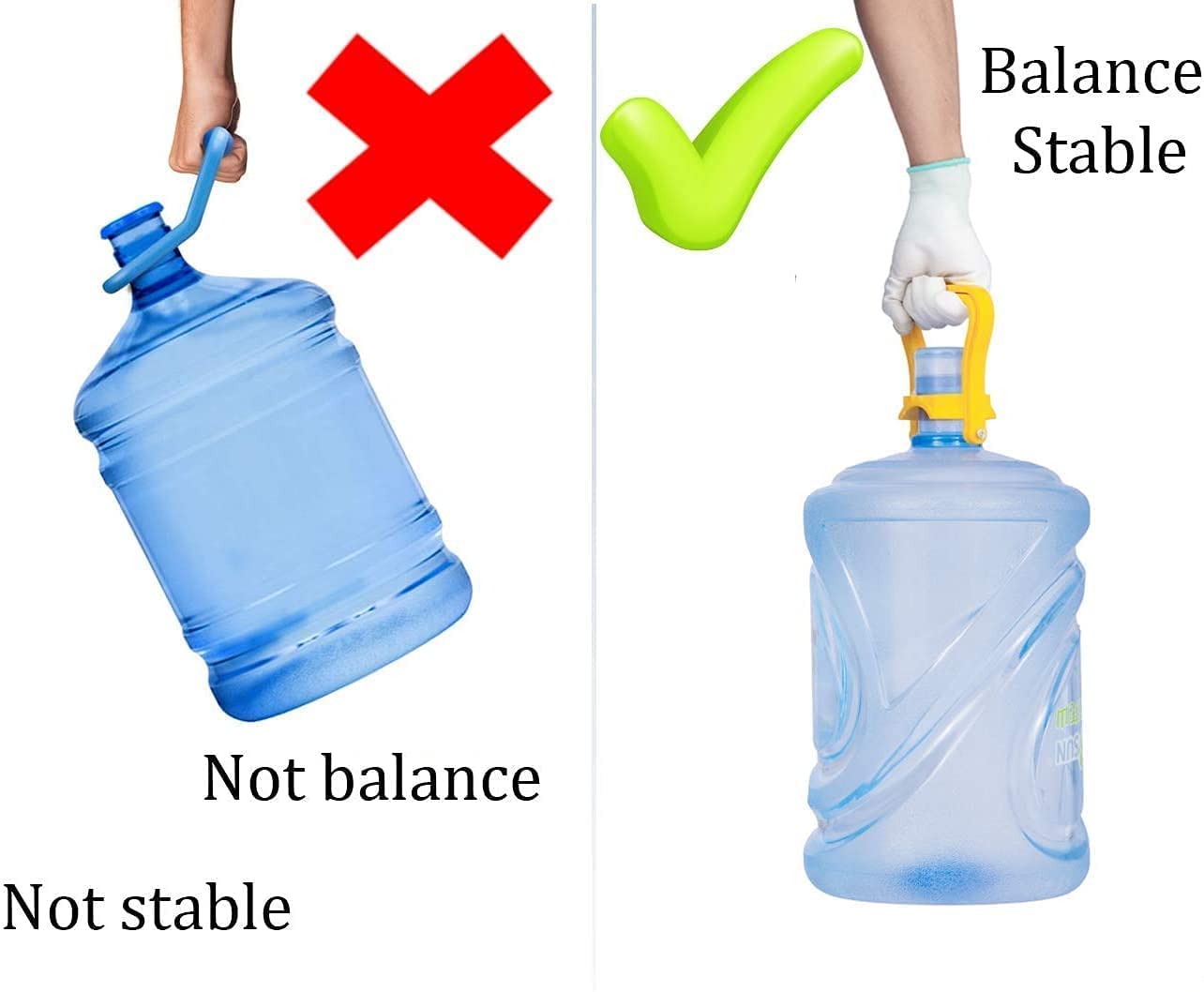 2PCS Drinking Water Bottle Handle, 5 Gallon Water Bottle Handle with Anti-Slip Holder Easy to Lift, Fit for 2-5 Gallon Water Bottle, Drinking Water bottle lifter -(Blue).