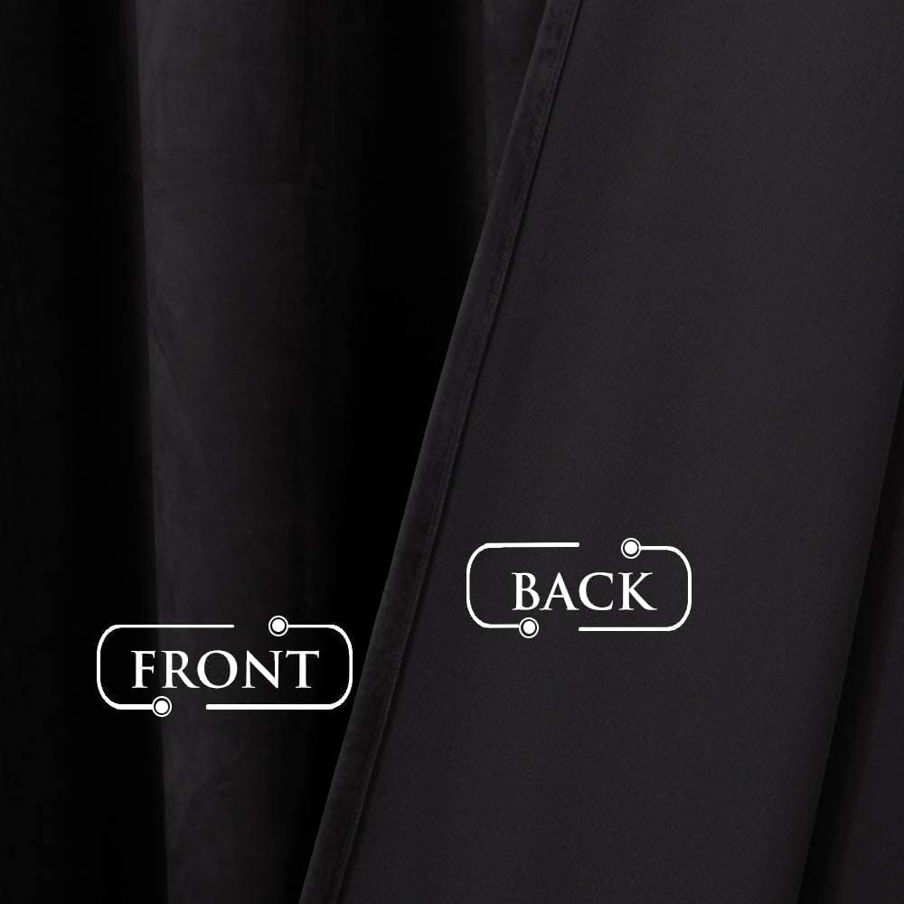 Elegant Velvet curtains - Soft Velour fabric - Steel Grommets - for living rooms - 1 piece-Black
