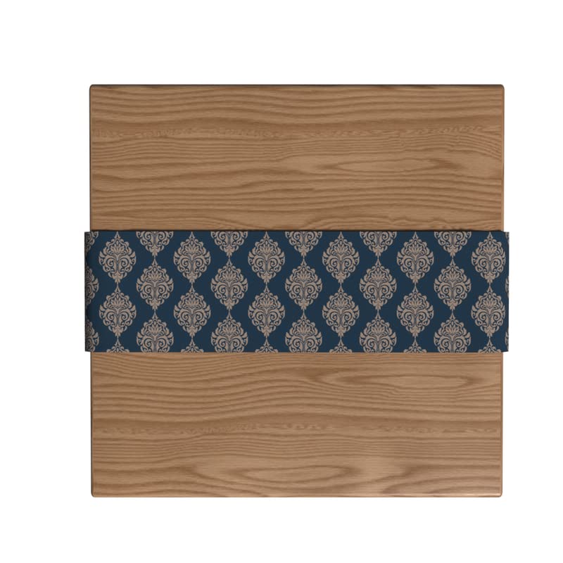 Canvas Blue Damask Runner in Blue & Beige, a Durable Decorative Centerpiece with a Timeless Pattern, 35x140 cm, perfect for a Classic or Traditional Dining Room Decor