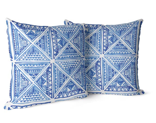 Canvas Glam Cushion Cover in Blue & White, 40x40 cm, a chic and durable decorative pillow designed to add a touch of glamour and sophistication to your modern home decor collection