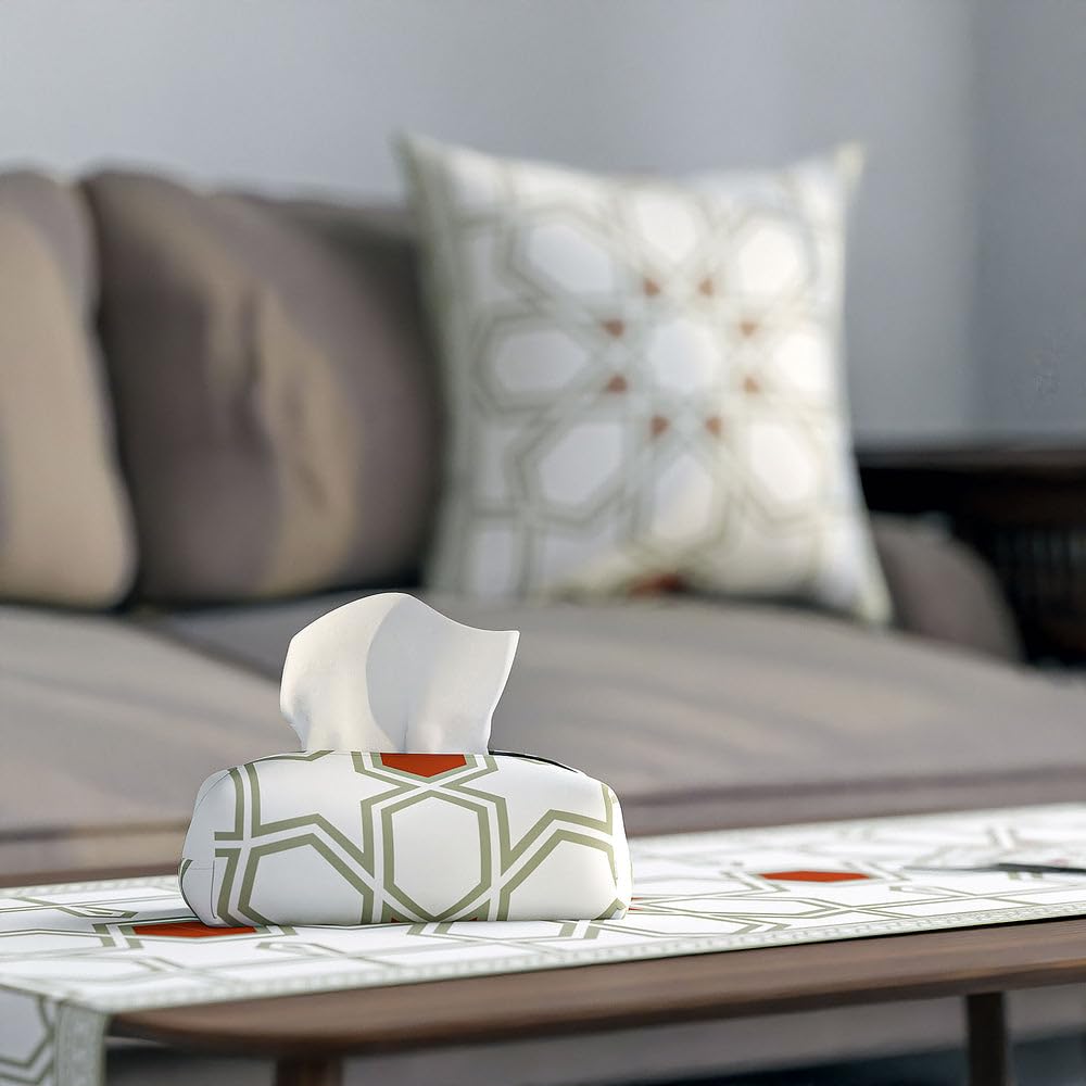 Fabric Tissue Box Cover Premium Fabric Tissue Holder With Leather Layer Inside for Home, Office, and Car Durable and Elegant Tissue Dispenser for Standard Tissue Boxes
