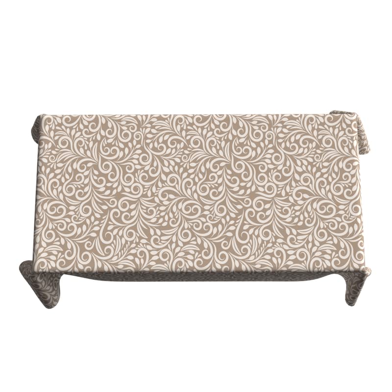 Cran Waterproof Tablecloth, a Spillproof Rectangular Table Cover made from Durable Polyester Fabric, 140x300 cm, Beige & White, a Stain-Resistant Protector for Dining Room or Parties