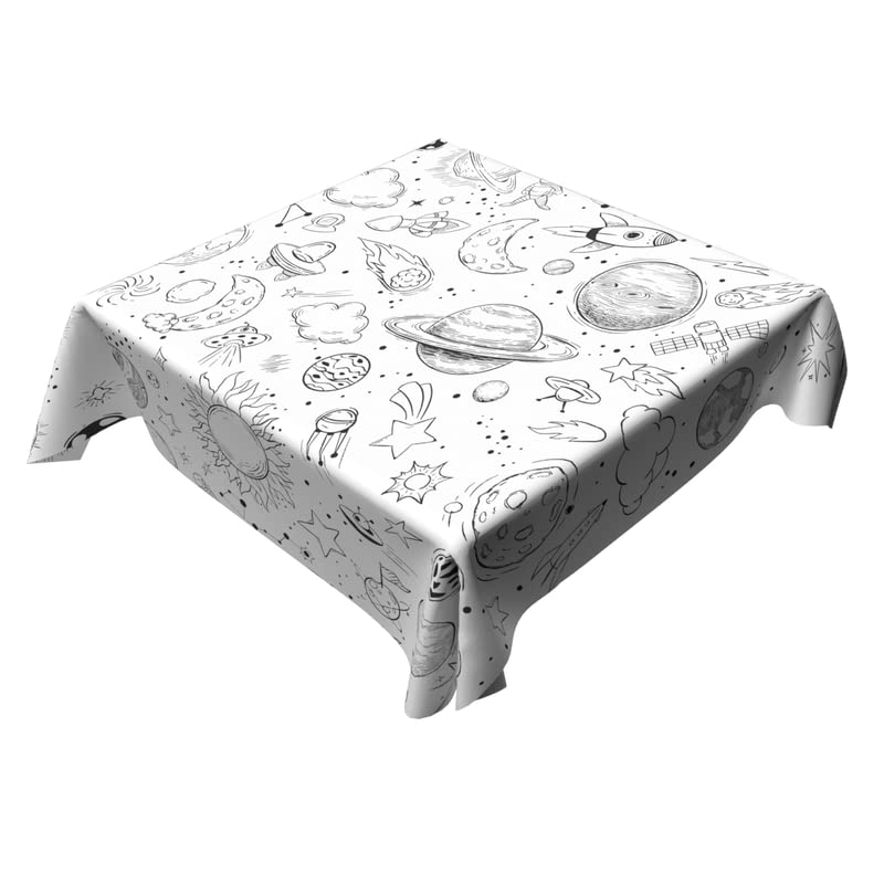 Coloring Canvas Junior Tablecloth, Water Repellent, Black & White, Multiple Designs & Sizes