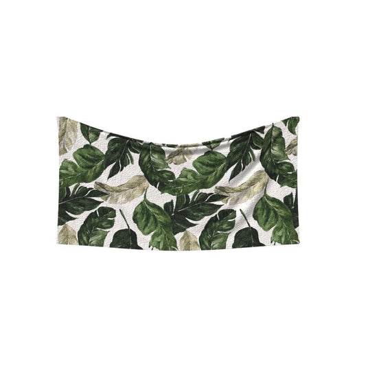 Richy Leaf Beach Towel, a Soft and Absorbent Towel for Adults and Kids, 70x140 cm, Green & White, a Quick-Drying and Sand-Resistant Towel for the Beach, Pool, Travel, or Yoga