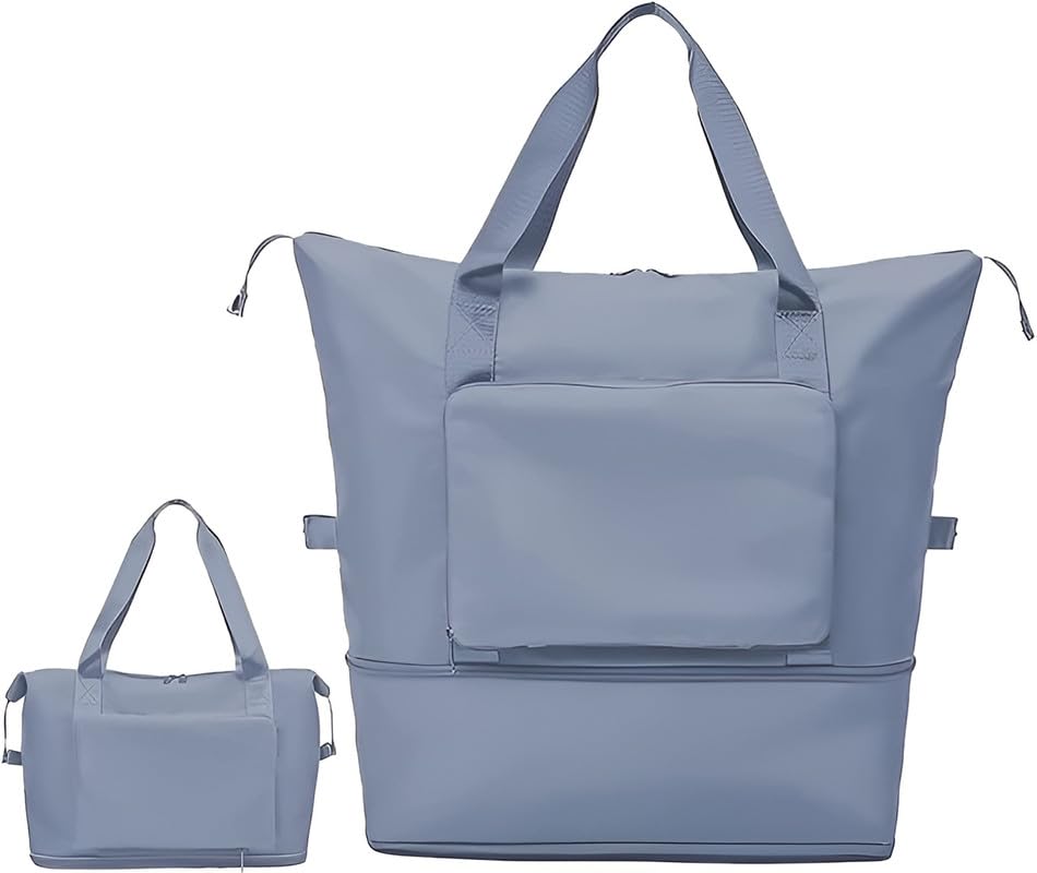 حقيبة سفر قابلة للطي بسعة كبيرة، حقيبة دافل خفيفة الوزن مقاومة للماء وقابلة للتمدد، حقيبة سفر قابلة للطي من قماش أكسفورد، حقيبة رياضية للصالة الرياضية في عطلة نهاية الأسبوع للسفر والعطلات
