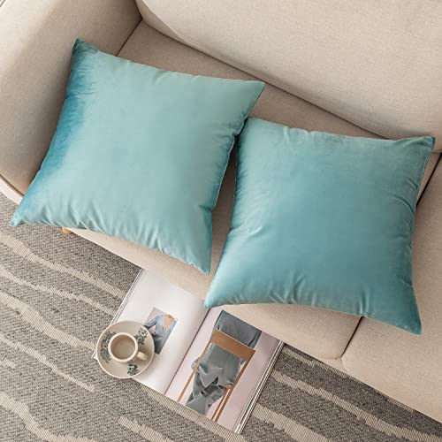 Soft Thick Velvet Throw Pillow Covers Decorative Square Cushion Cover For Couch Sofa Bedroom Living Room - set of 2 Pieces