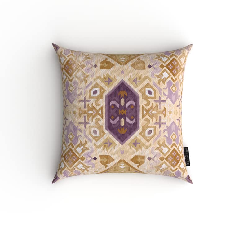 Bohos 1 Stripes Velvet Cushion Cover, a plush multicolor decorative pillow with a chic bohemian striped design, 40x40 cm, combines rich texture with a free-spirited and stylish pattern