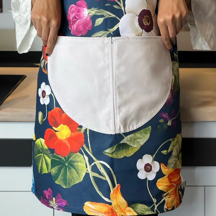 Apron, Cross-Back Design, Soft Cotton-Like Fabric, One Size, Lightweight Breathable Unisex with Front Pocket, for Cooking, and Daily Use