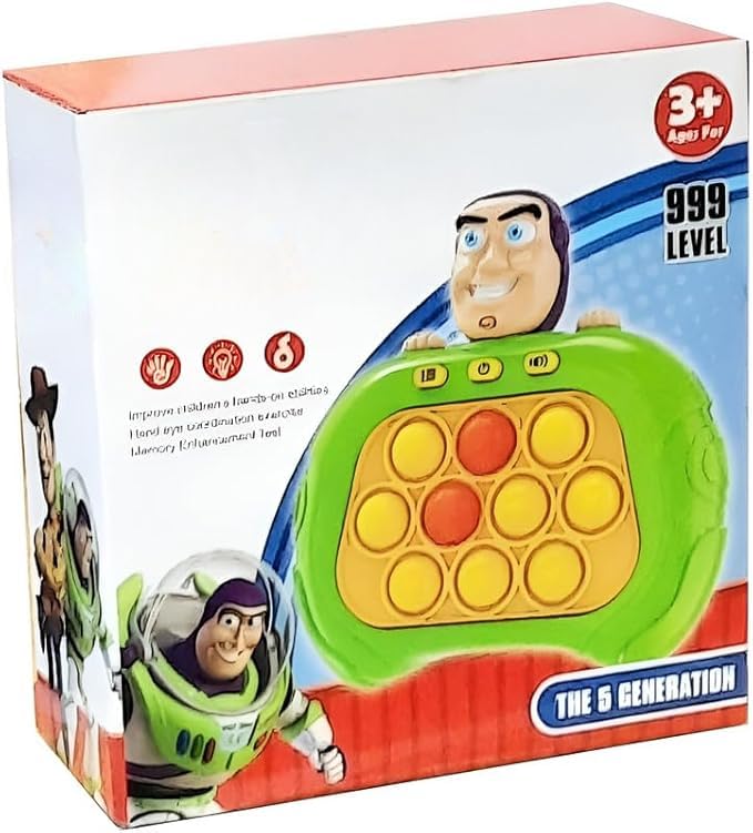 Fast Push Bubble Game Console – Electronic Pop It Toy for Kids and Adults, 4 Game Modes, Quick Push Speed Fidget Toy, Parent-Child Interactive Game