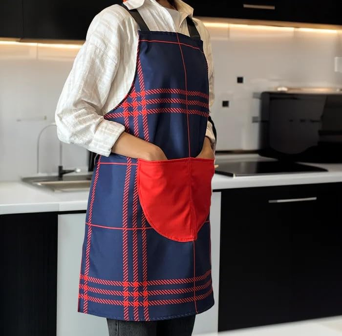 Apron, Cross-Back Design, Soft Cotton-Like Fabric, One Size, Lightweight Breathable Unisex with Front Pocket, for Cooking, and Daily Use