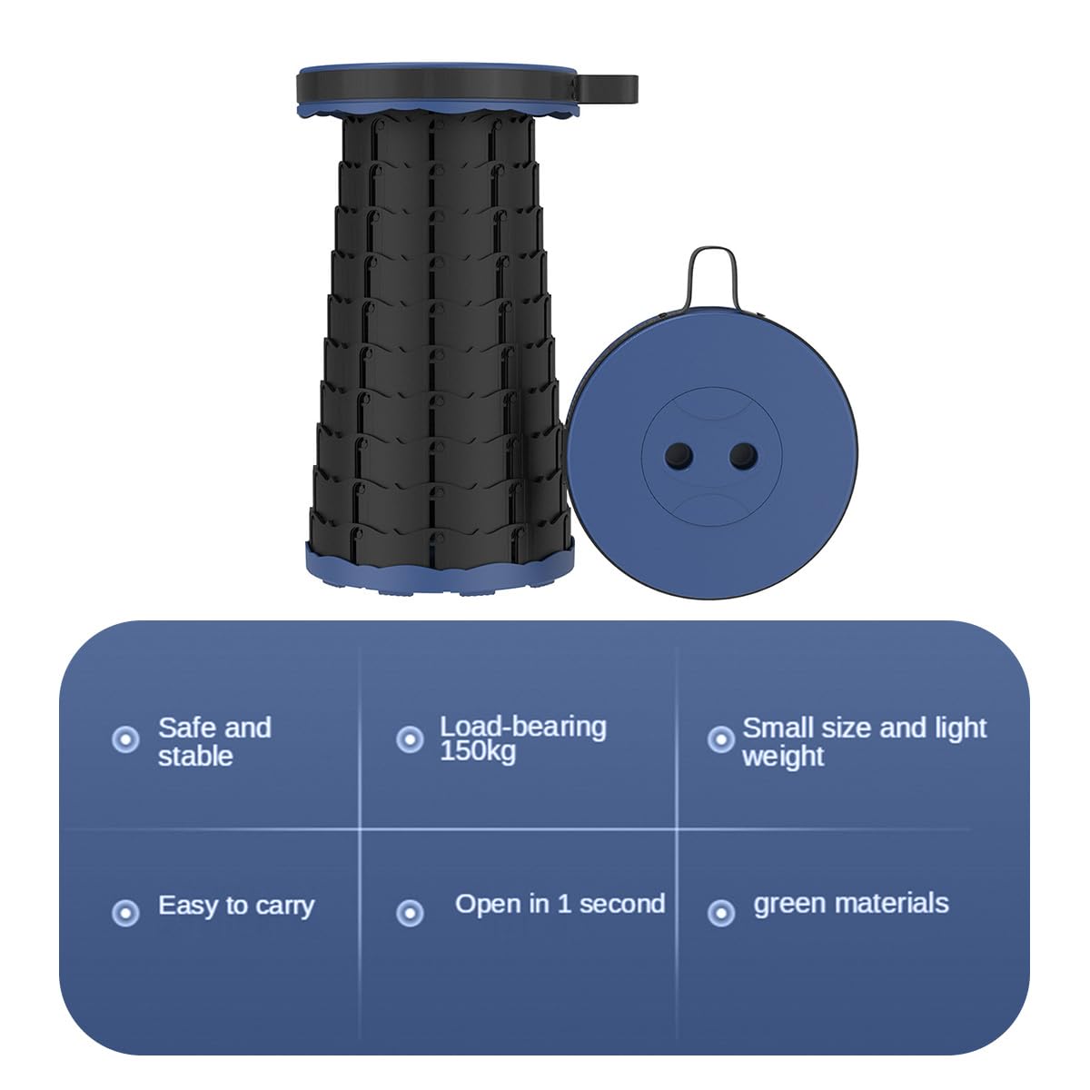 كرسي سفر بلاستيكي محمول قابل للطي والسحب، مقعد قابل للطي بتصميم رائع، خفيف الوزن وقابل للتعديل للتخييم وصيد الأسماك والمشي لمسافات طويلة والبستنة والاستخدام في الهواء الطلق